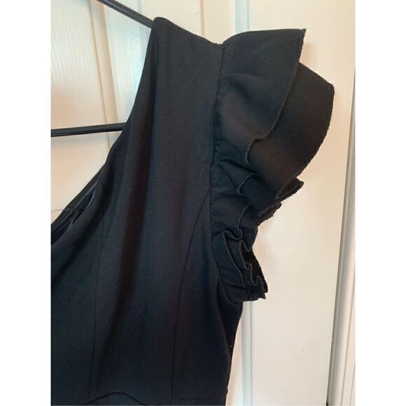 Nordstrom black dress off the shoulder with ruffle size small - Picture 2 of 6